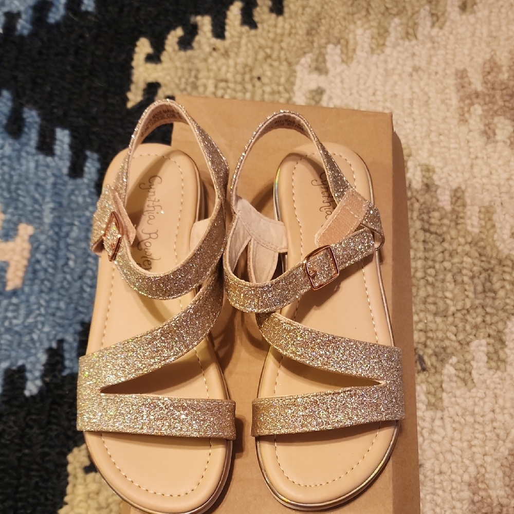 Glittery Gold Kids Sandals